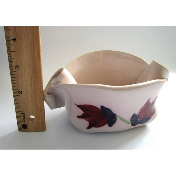 Vintage Hilborn Pottery Signed Floral Tulip Pinch bowl trinket candy dish Canada - Picture 8 of 9